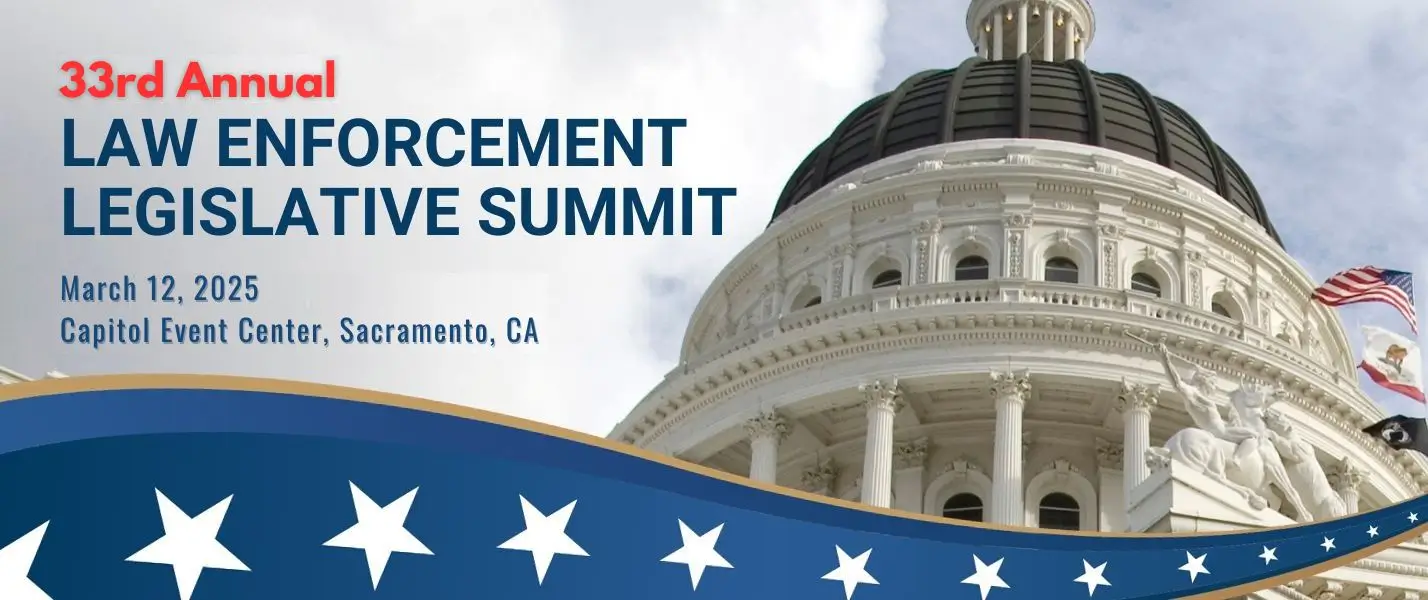 2025 Legislative Summit banner with the California Capitol and blue and white star graphic.